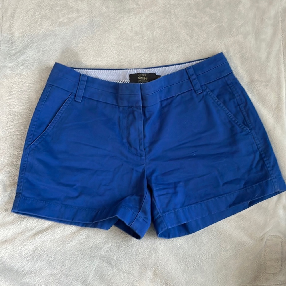 J. Crew blue chino khaki shorts--size 4